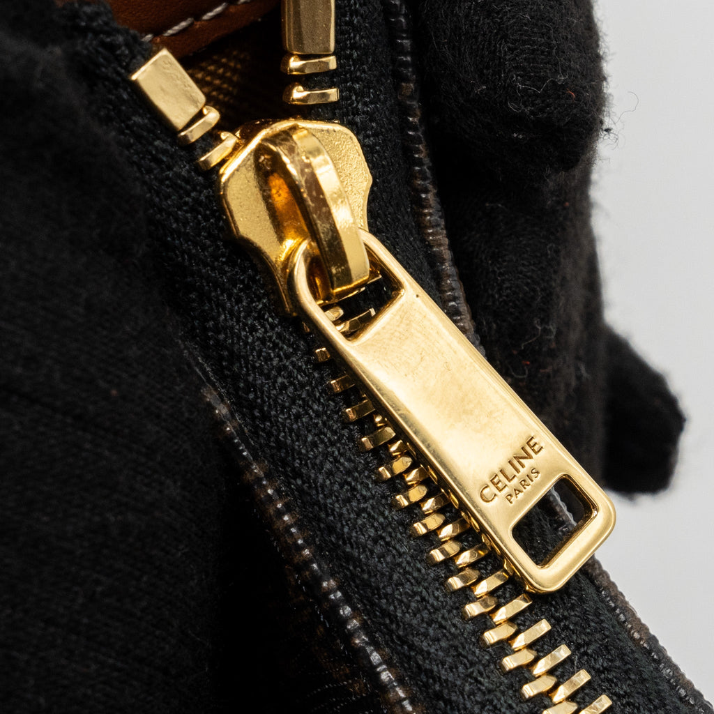 CELINE AVA BAG IN TRIOMPHE CANVAS AND CALFSKIN TAN