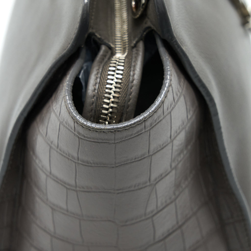 SAINT LAURENT CABAS TOTE BAG GREY SHW