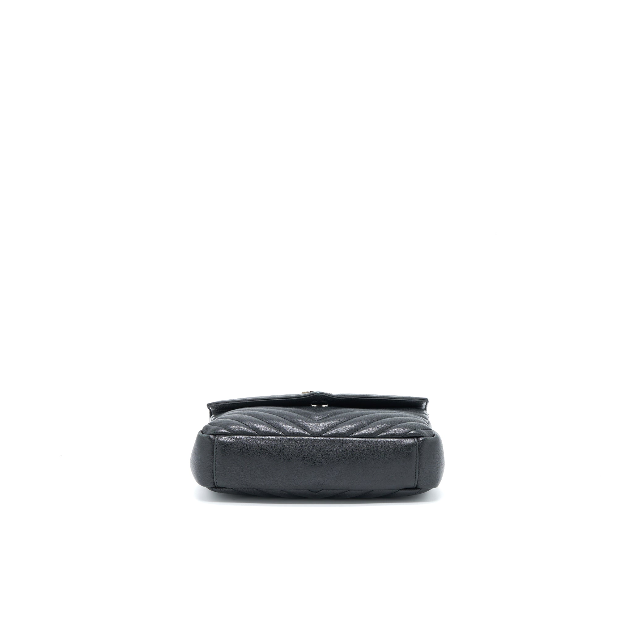 SAINT LAURENT/YSL QUILTED MEDIUM COLLEGE BAG LAMBSKIN BLACK RUTHENIUM HARDWARE