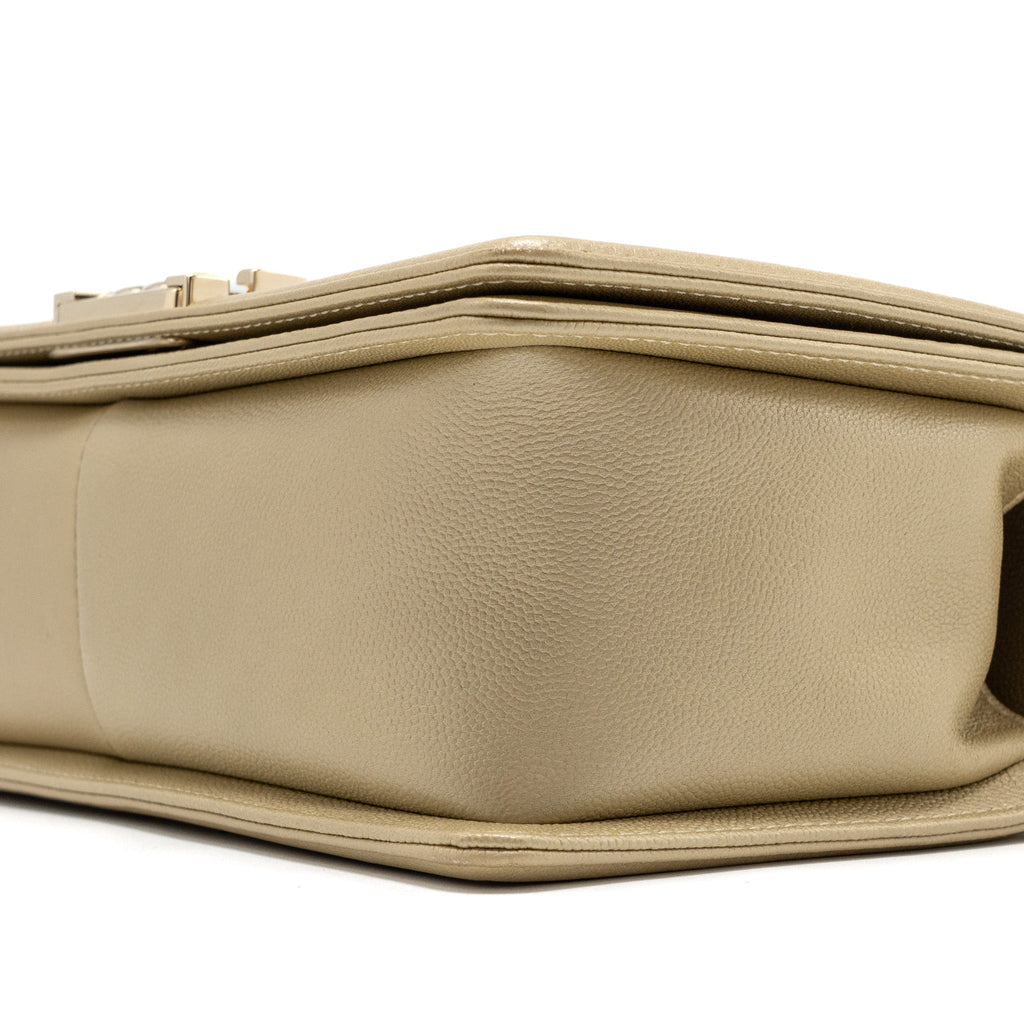 CHANEL MEDIUM BOY BAG CAVIAR GOLD LGHW