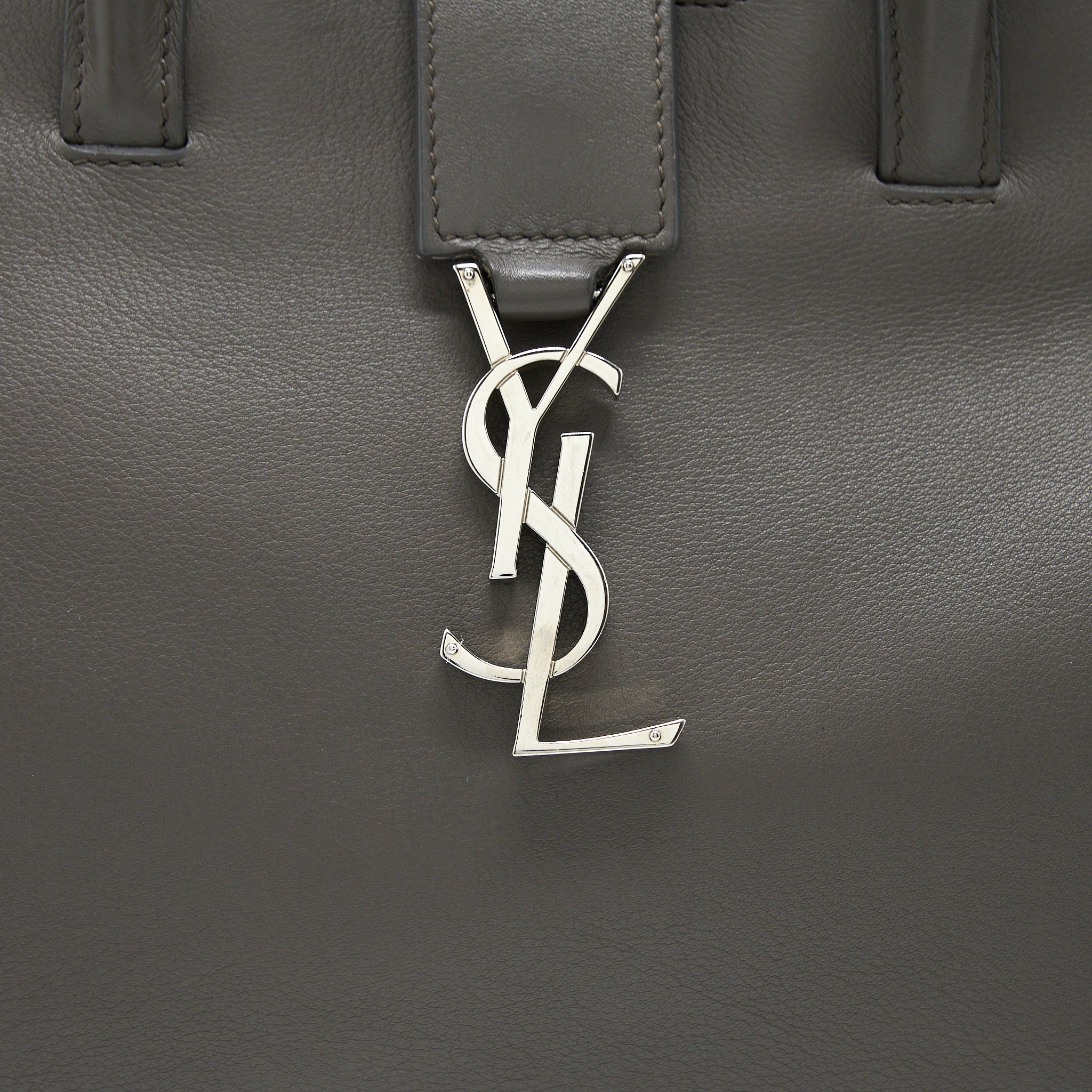 SAINT LAURENT CABAS TOTE BAG GREY SHW