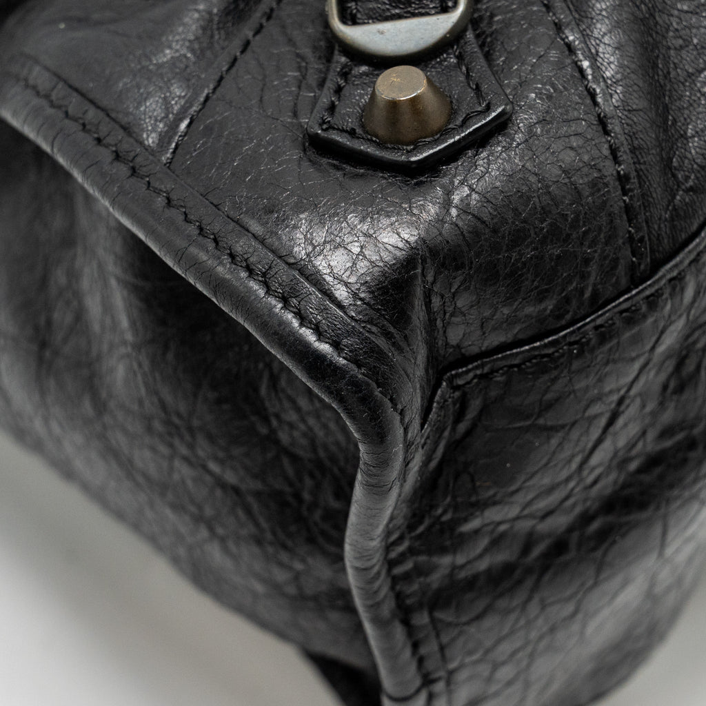 BALENCIAGA GIANT CITY BAG LEATHER BLACK RUTHENIUM HARDWARE