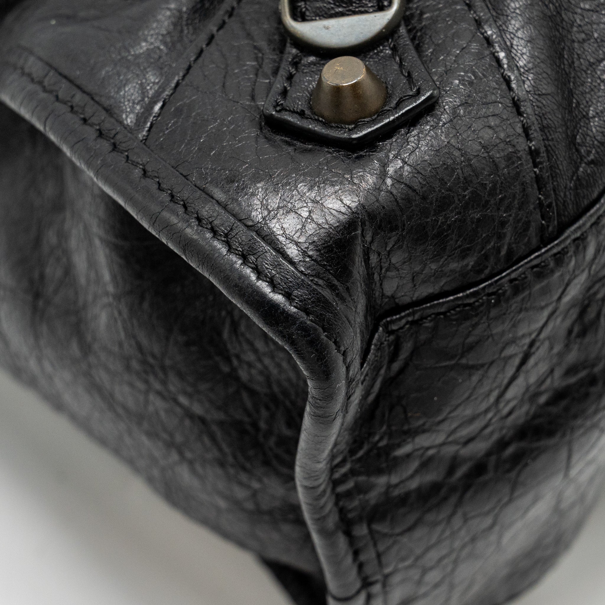 BALENCIAGA GIANT CITY BAG LEATHER BLACK RUTHENIUM HARDWARE