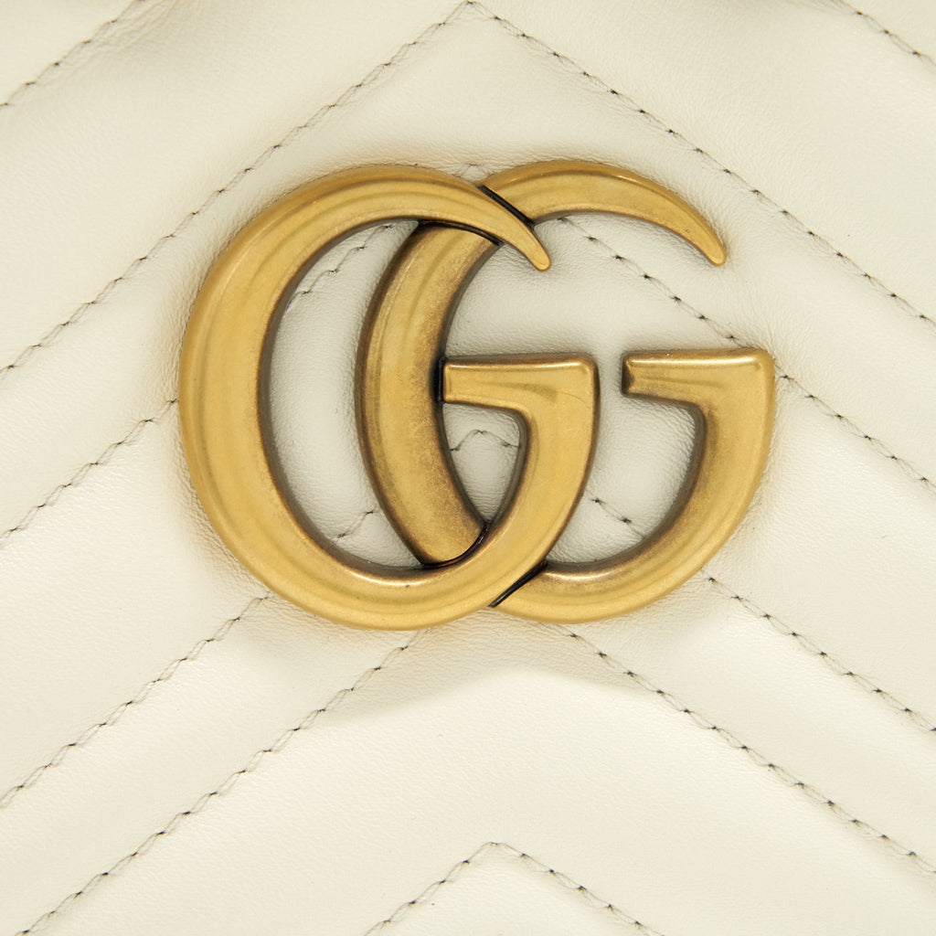 GUCCI BUCKET BAG WHITE GHW