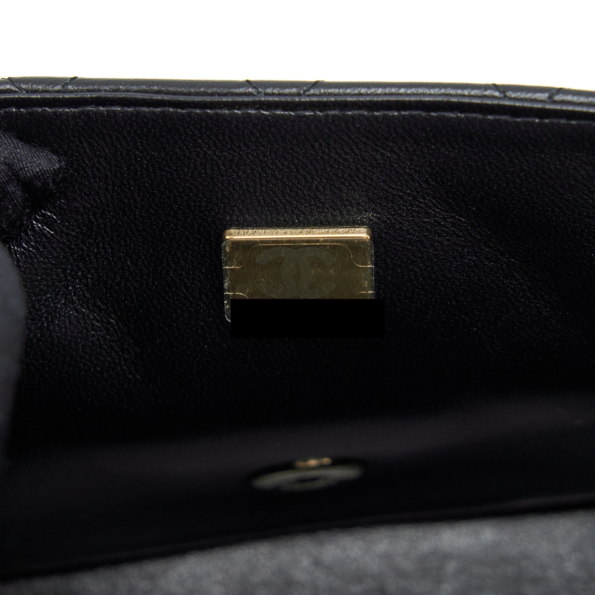 CHANEL MINI SQUARE FLAP BAG LAMBSKIN BLACK LGHW (MICROCHIP)