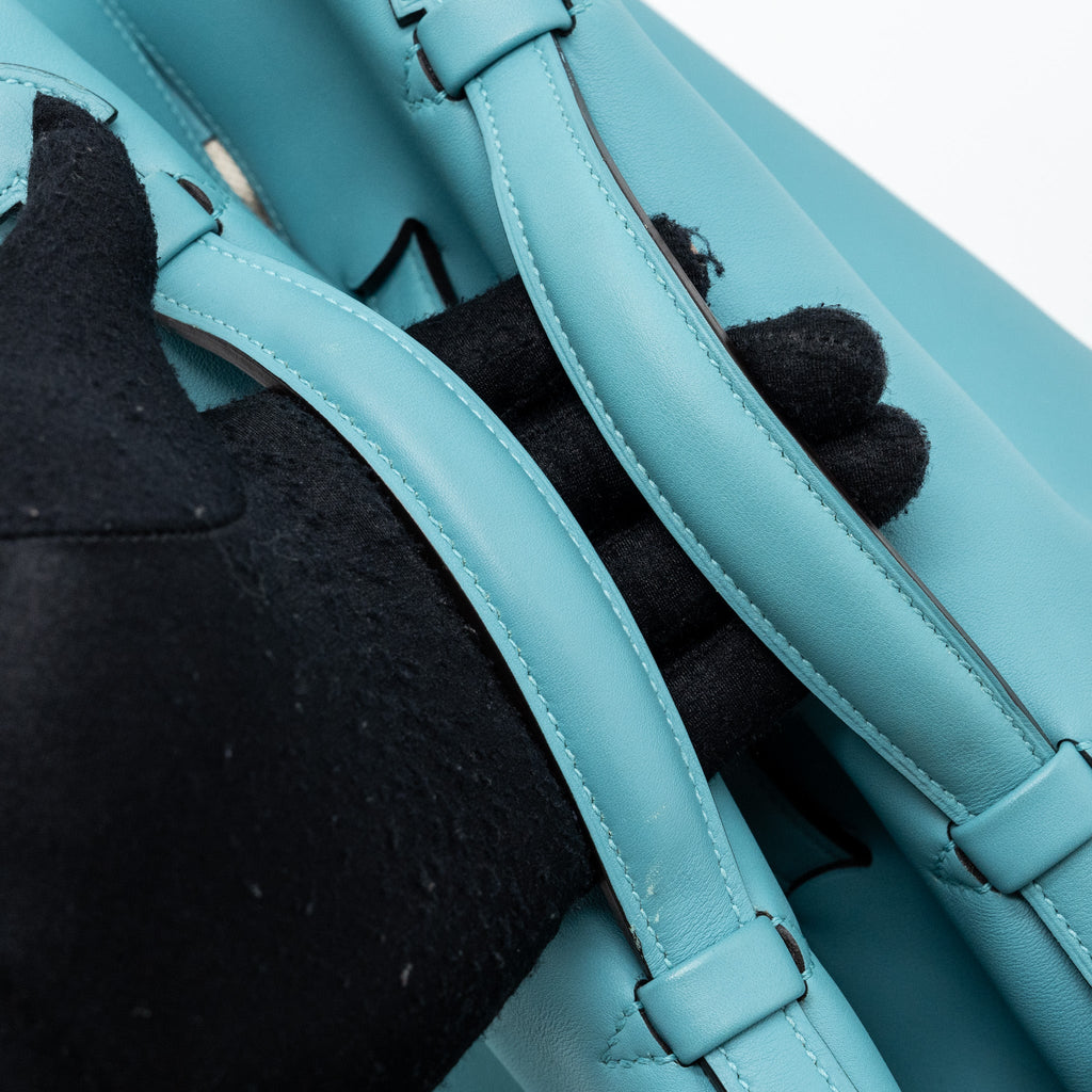 HERMES OXER SHOULDER BAG SWIFT / CLEMENCE BLUE ATOLL SHW