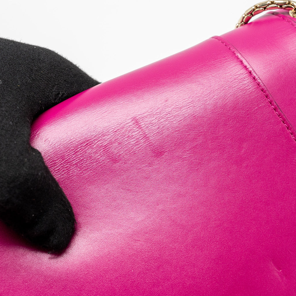 BVLGARI SERPENTI FOREVER FLAP BAG CALFSKIN DARK PINK GHW
