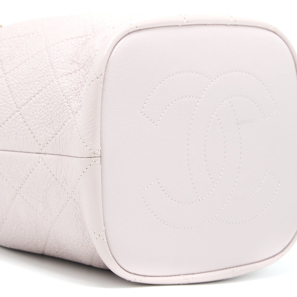 CHANEL DRAWSTRING BUCKET BAG LAMBSKIN LIGHT PINK GHW