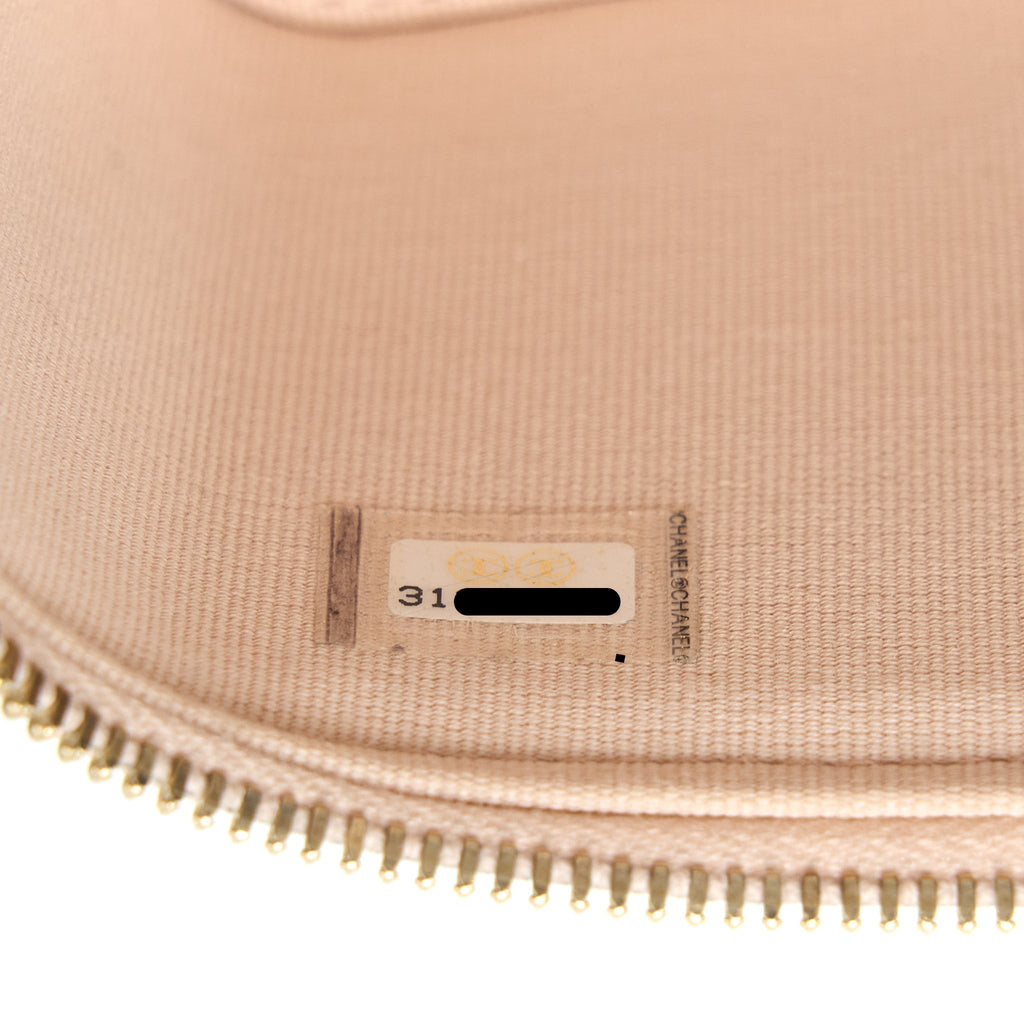 CHANEL LONG VANITY CASE CAVIAR LIGHT BEIGE LGHW
