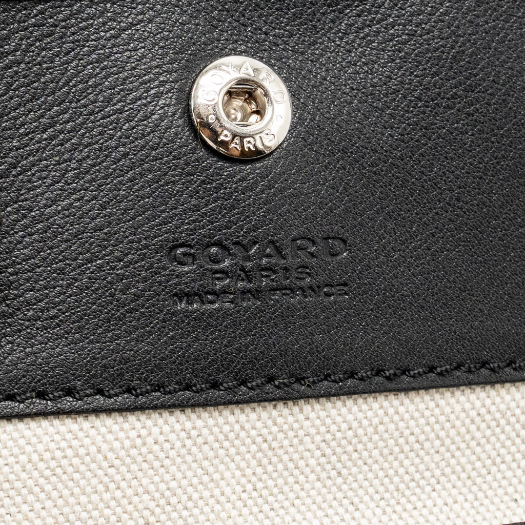 GOYARD SAINT LOUIS PM TOTE BAG GOYARDINE CANVAS/CALFSKIN BLACK