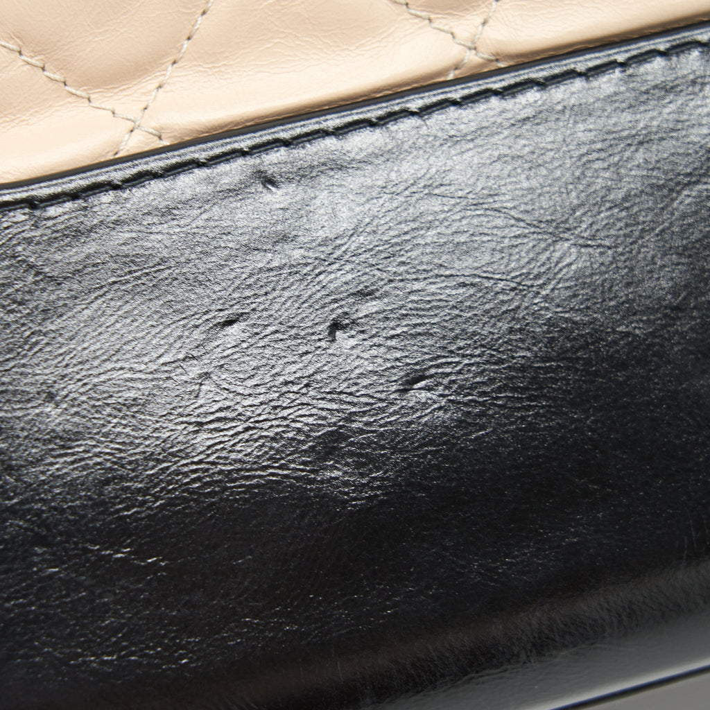 CHANEL LARGE GABRIELLE HOBO BAG BEIGE/BLACK GOLD/SLIVER HARDWARE