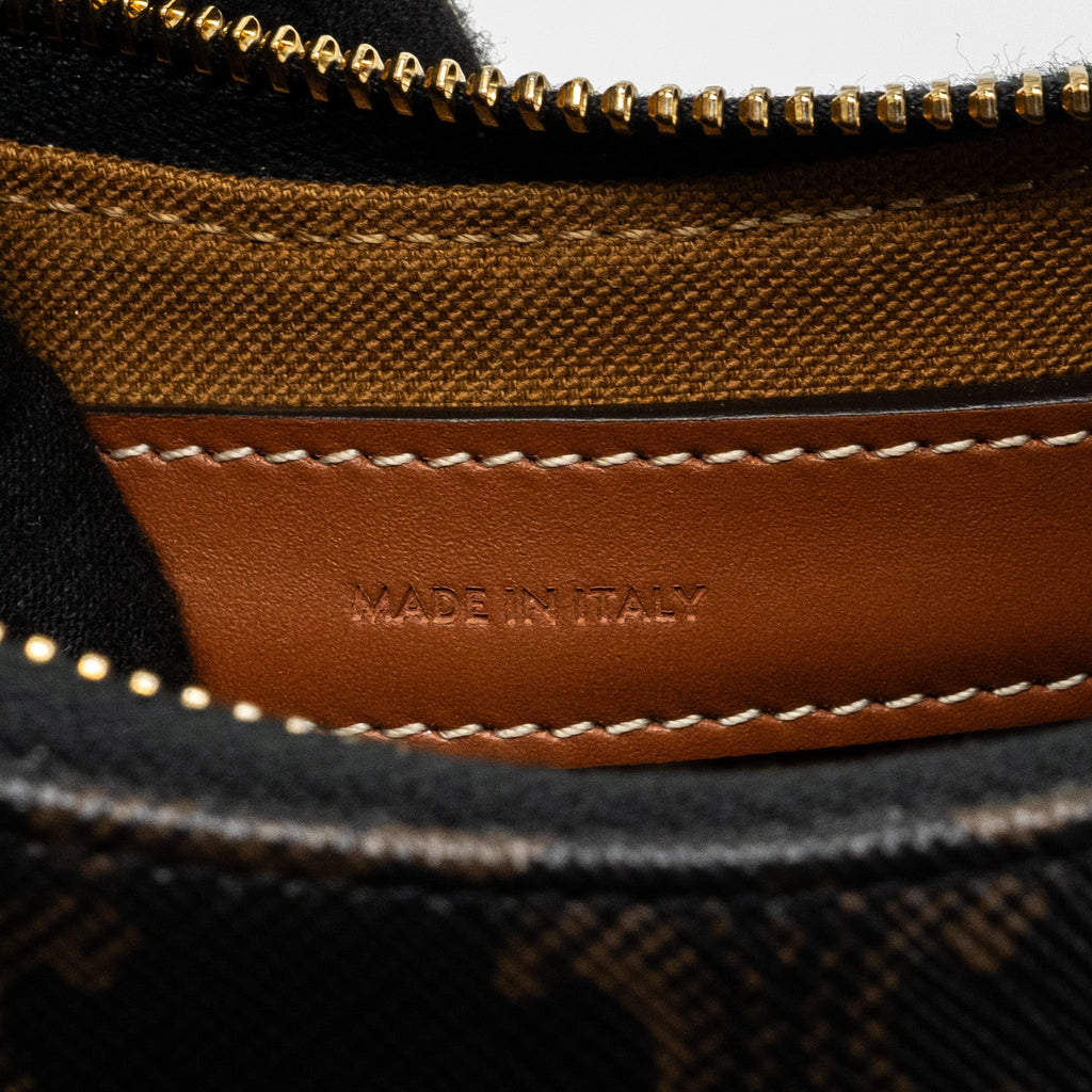 CELINE AVA BAG IN TRIOMPHE CANVAS AND CALFSKIN TAN