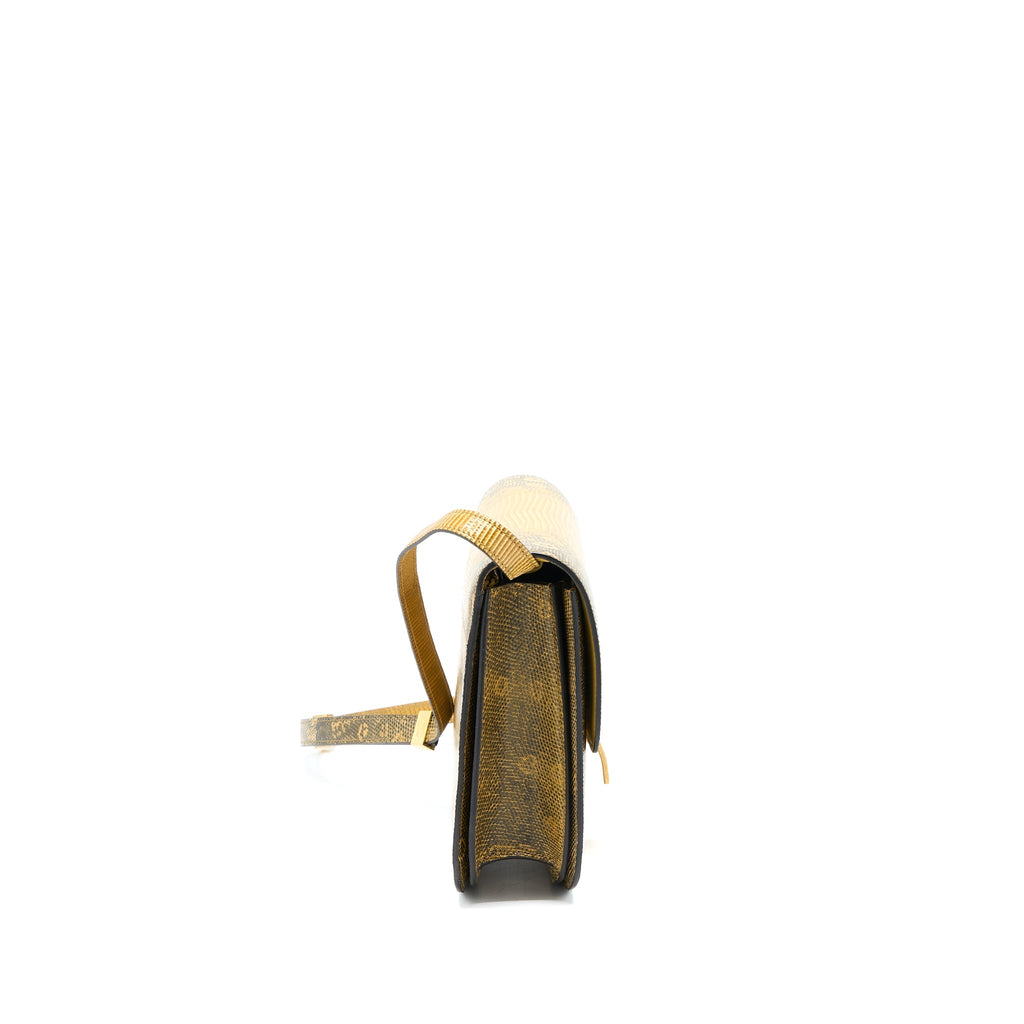 CELINE MEDIUM BOX LIZARD NATURAL BRUSHED GHW