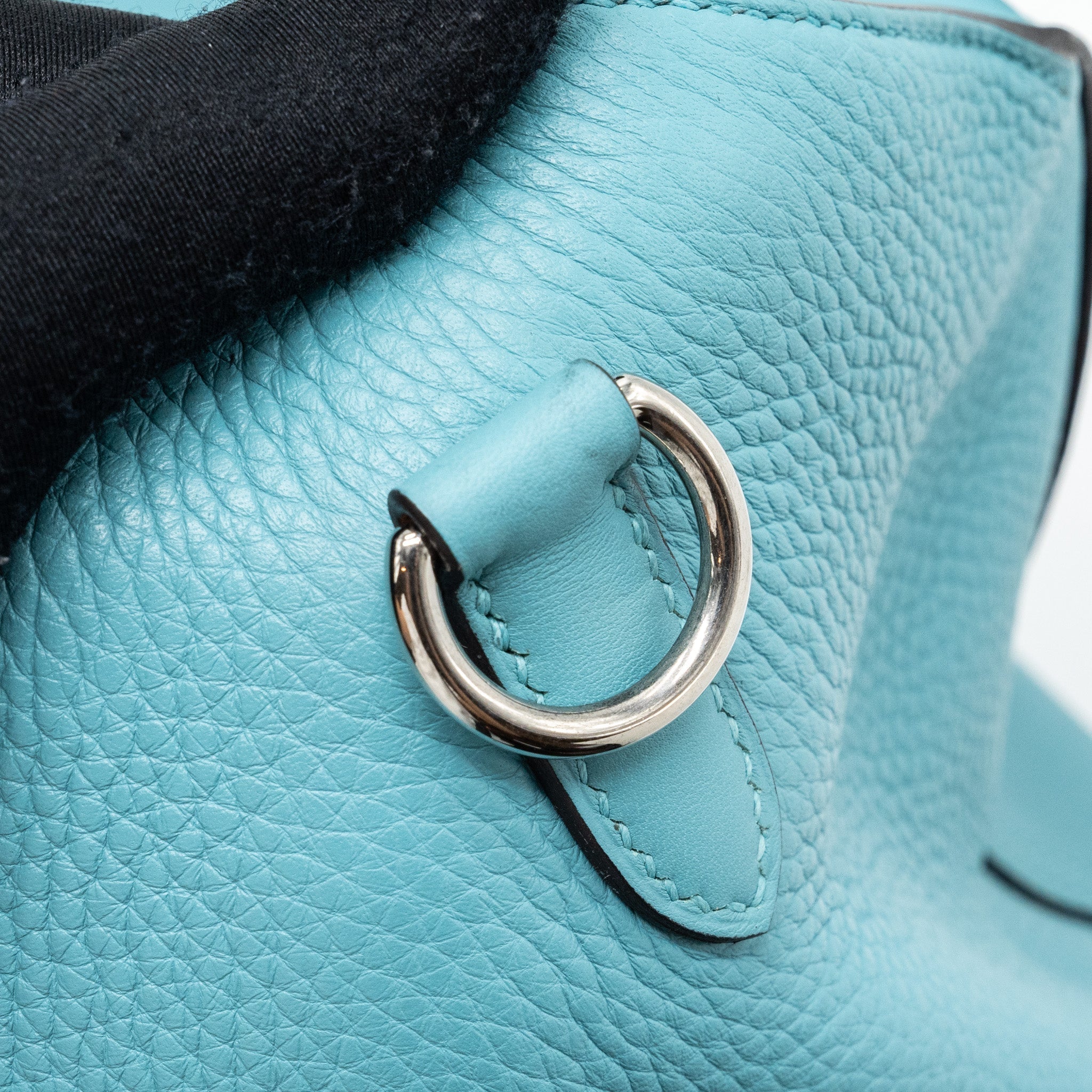HERMES OXER SHOULDER BAG SWIFT / CLEMENCE BLUE ATOLL SHW