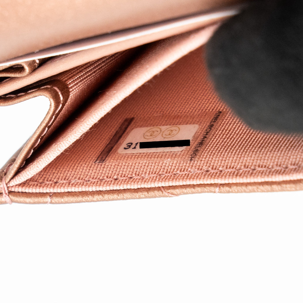 CHANEL 2.55 REISSUE FLAP WALLET GRAINED CALFSKIN METALLIC DARK PINK WITH PINK HARDWARE