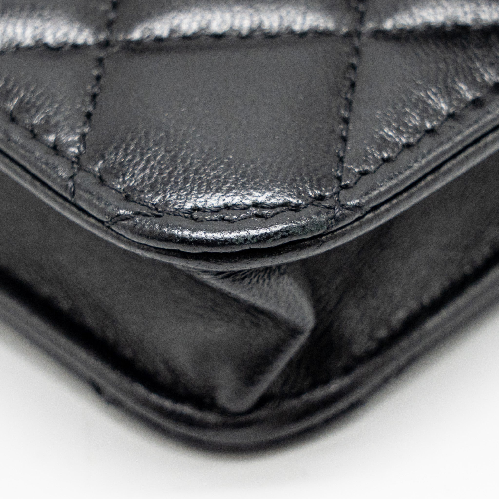 CHANEL TOP HANDLE MINI FLAP BAG LAMBSKIN BLACK LGHW