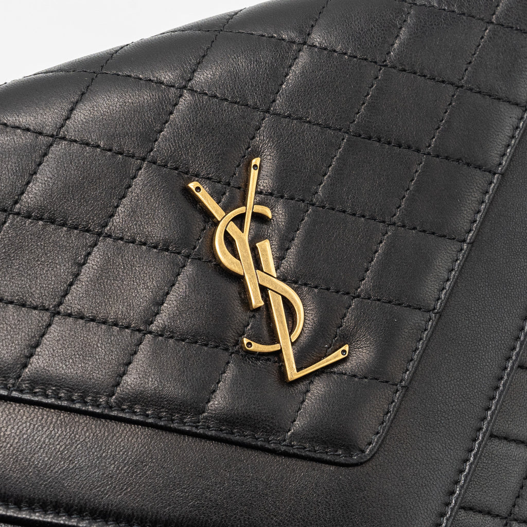 SAINT LAURENT GABY SATCHEL BAG LAMBSKIN BLACK GHW