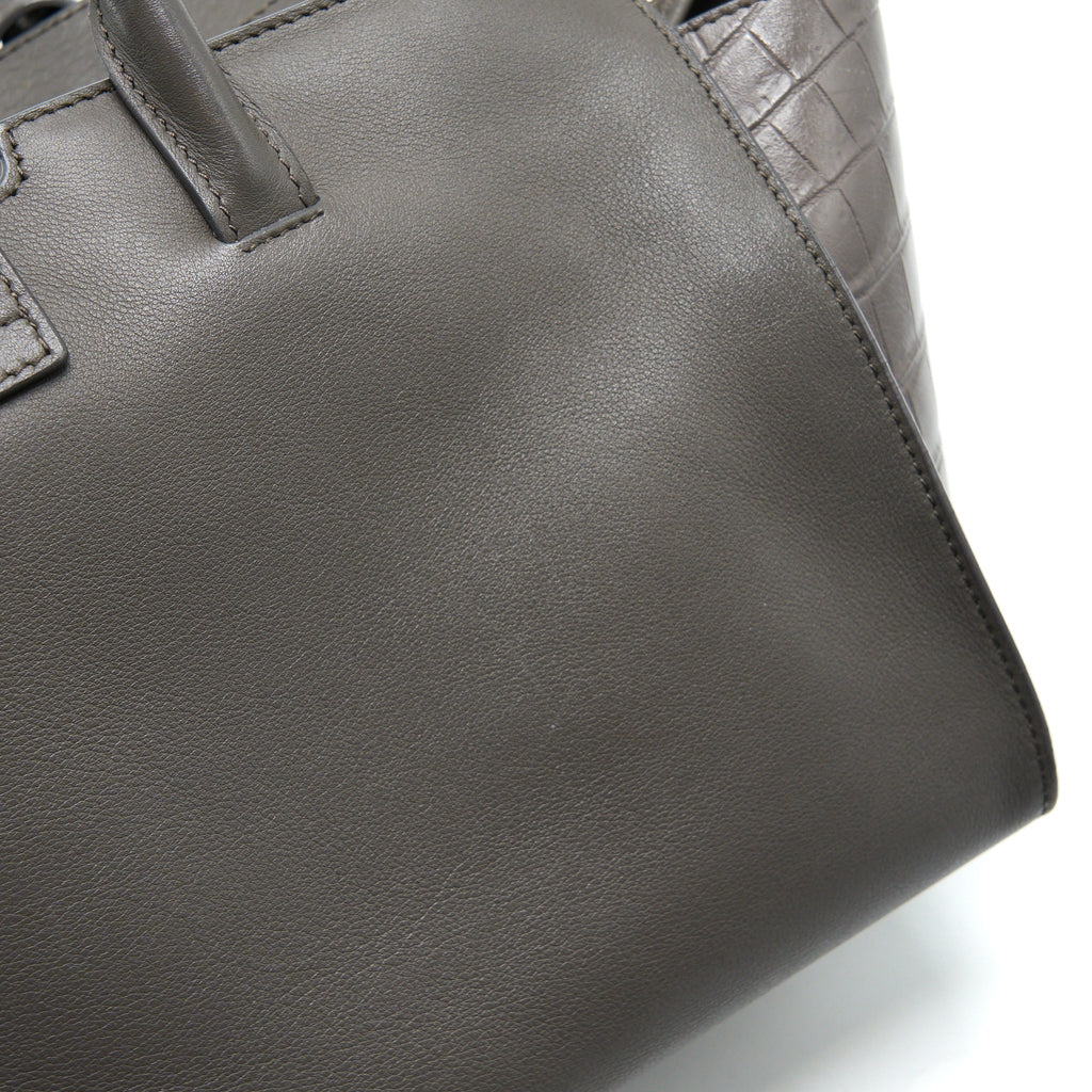 SAINT LAURENT CABAS TOTE BAG GREY SHW