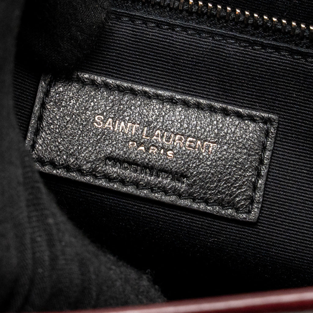 SAINT LAURENT YSL MEDIUM NIKI SHOULDER BAG CALFSKIN BURGUNDY RUTHENIUM SHW