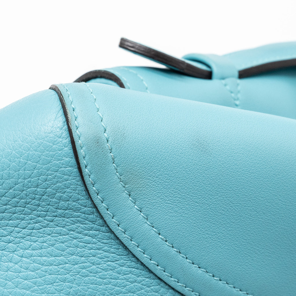 HERMES OXER SHOULDER BAG SWIFT / CLEMENCE BLUE ATOLL SHW