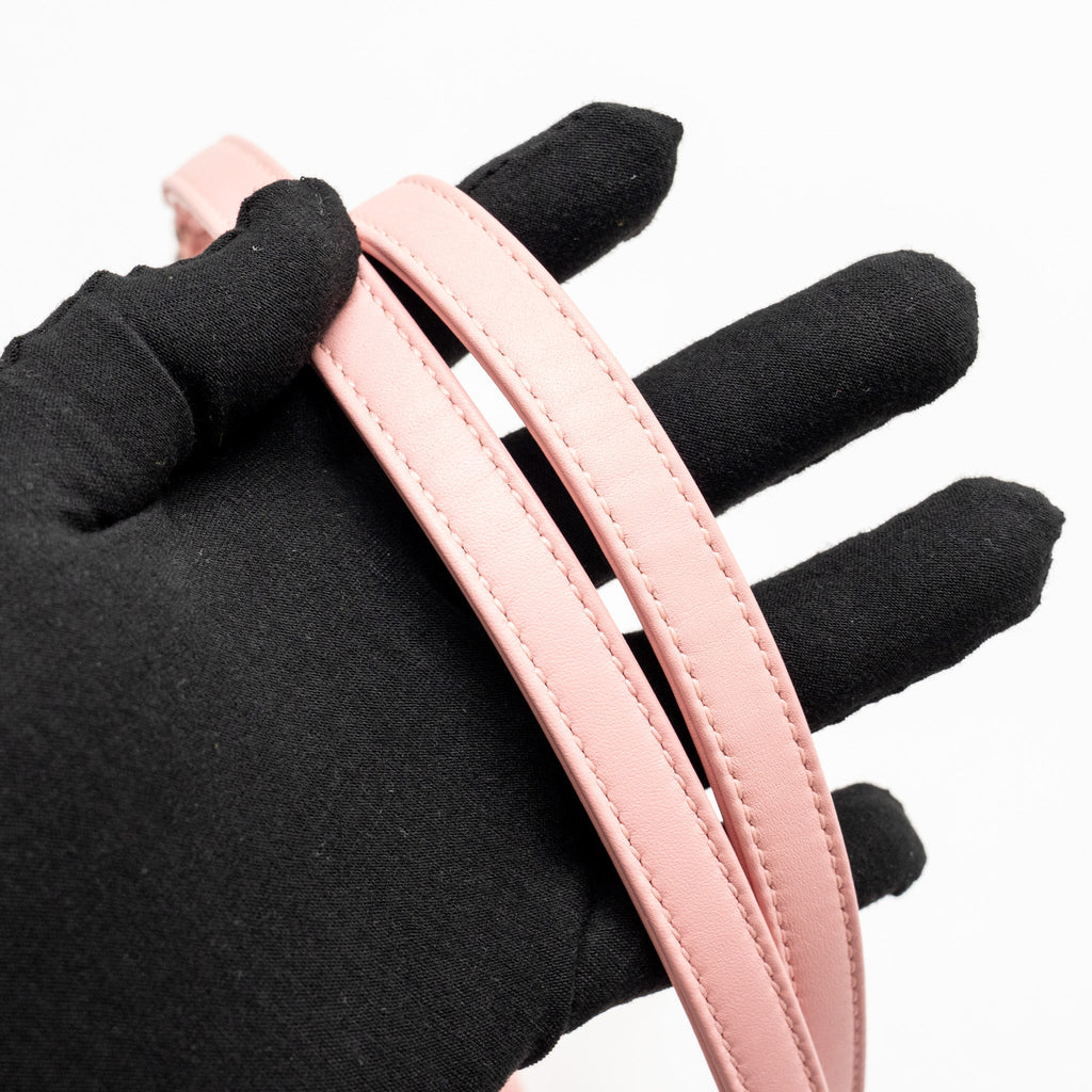 CHANEL DEAUVILLE PM TOTE BAG CANVAS PINK SHW (MICROCHIP)