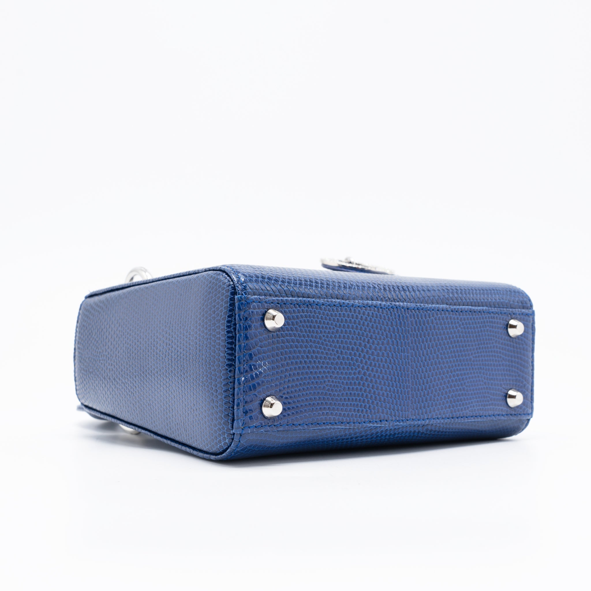 DIOR MINI LADY DIOR LIZARD BLUE CRYSTAL SHW