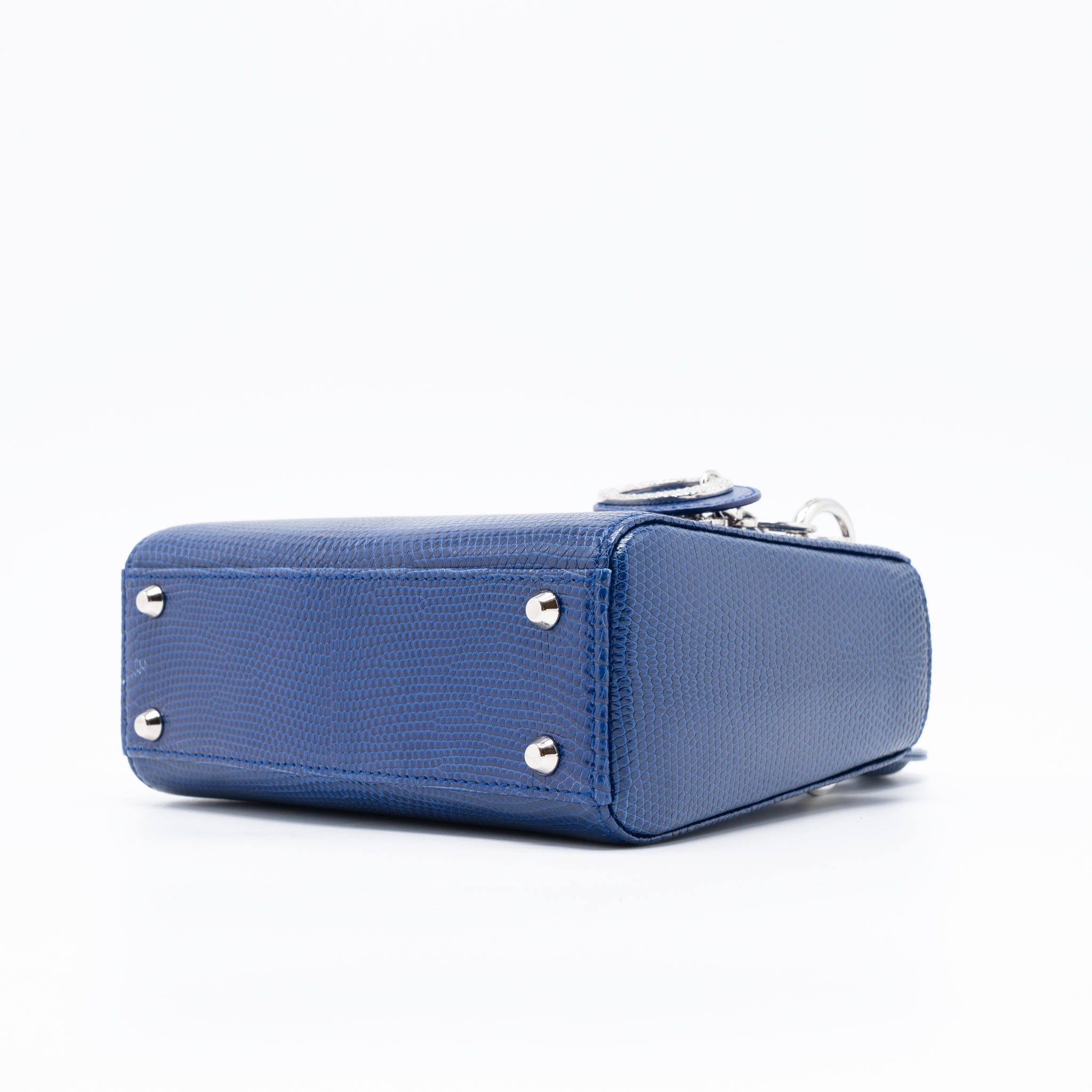 DIOR MINI LADY DIOR LIZARD BLUE CRYSTAL SHW