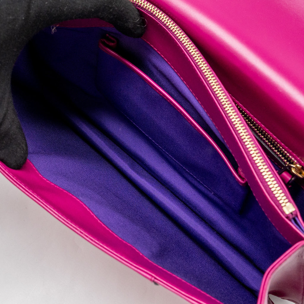 BVLGARI SERPENTI FOREVER FLAP BAG CALFSKIN DARK PINK GHW