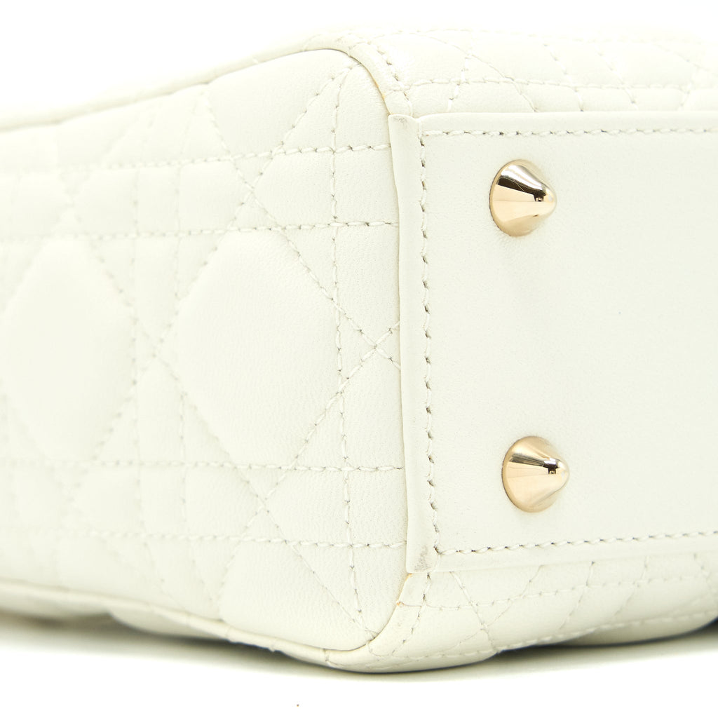 DIOR SMALL LADY DIOR MY ABCDIOR BAG LAMBSKIN WHITE LGHW