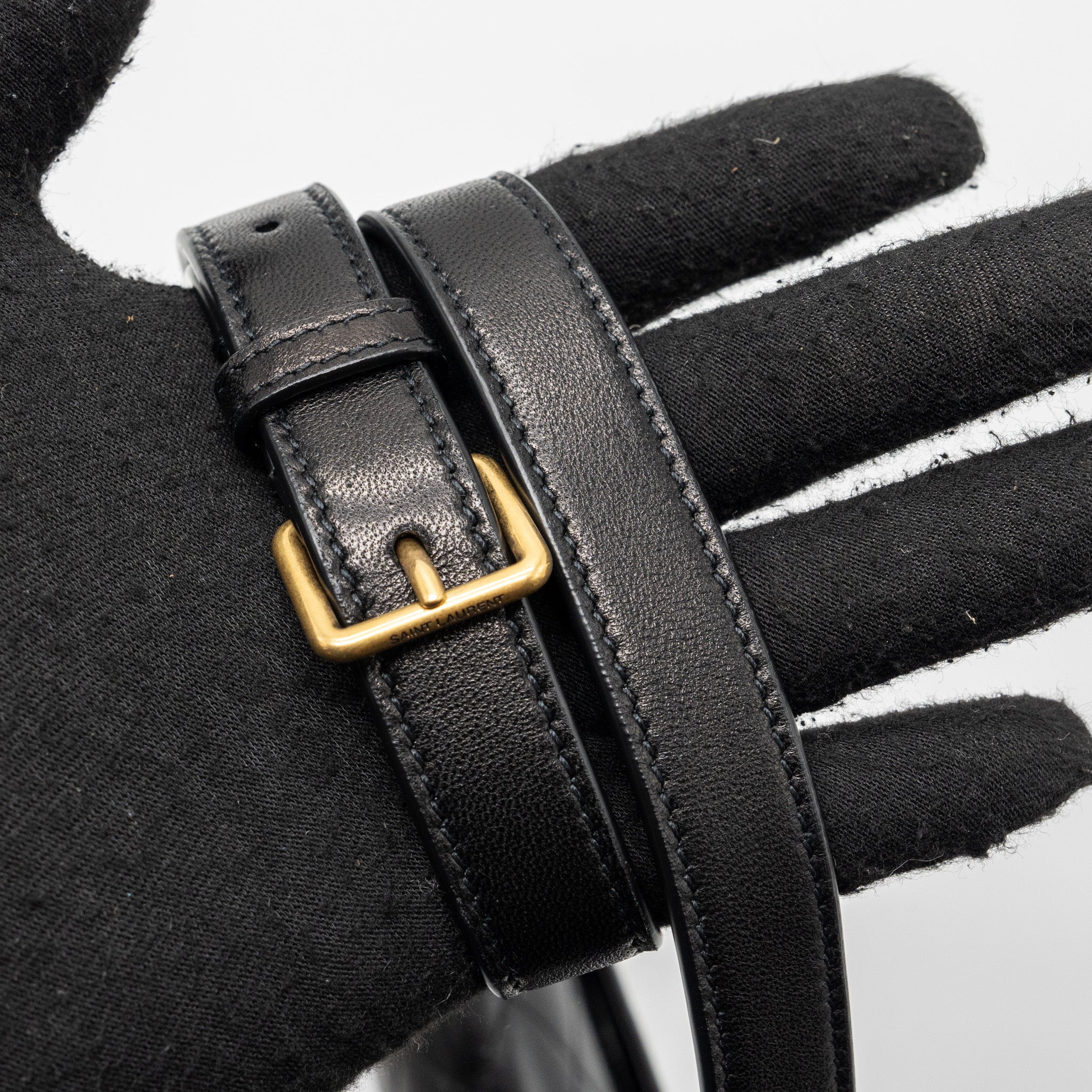 SAINT LAURENT GABY SATCHEL BAG LAMBSKIN BLACK GHW