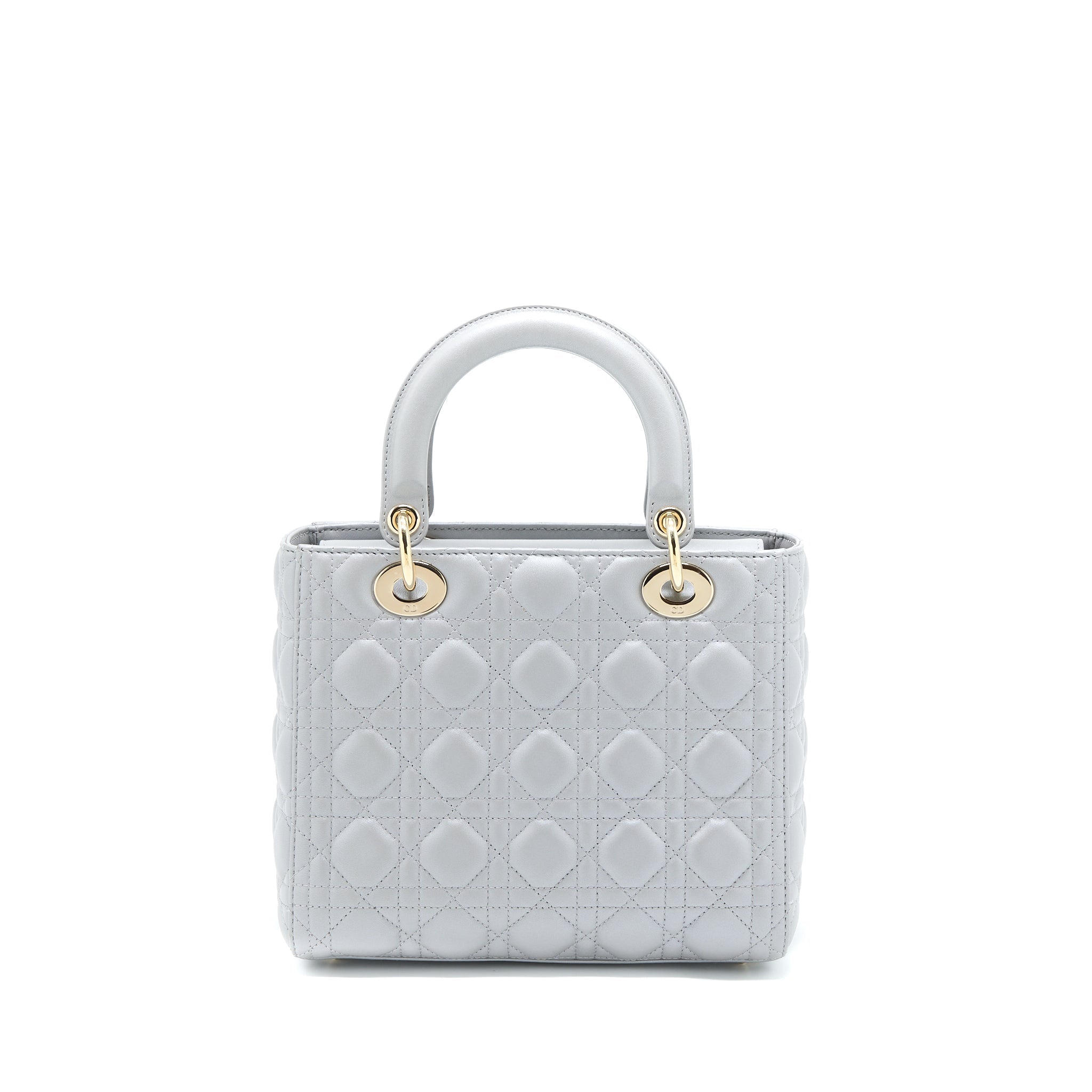 DIOR MEDIUM LADY DIOR LAMBSKIN GREY LGHW