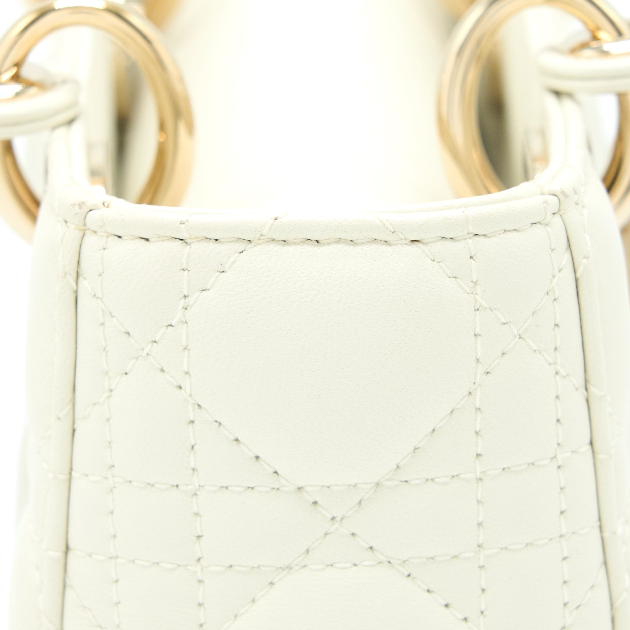 DIOR SMALL LADY DIOR MY ABCDIOR BAG LAMBSKIN WHITE LGHW