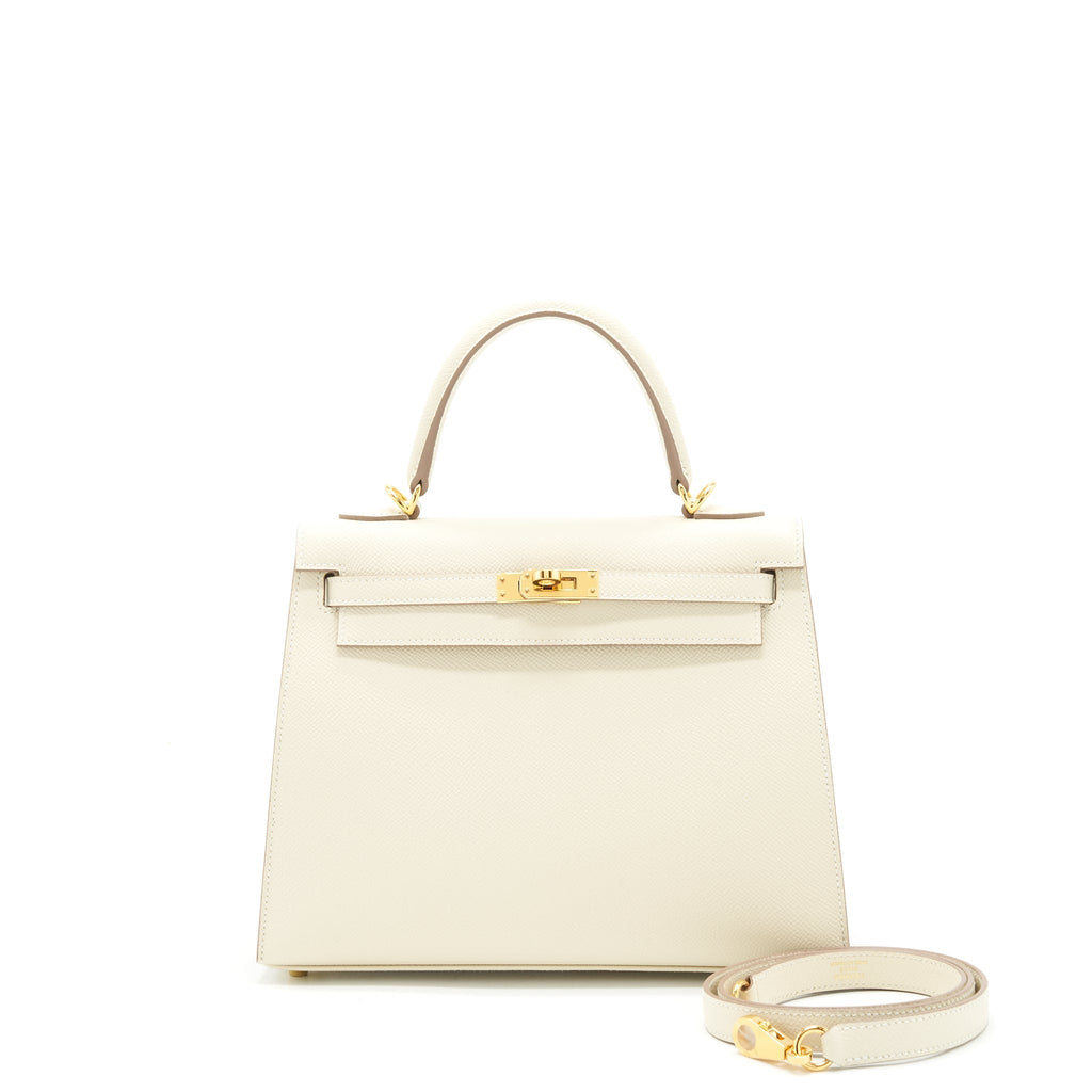 HERMES KELLY 25 EPSOM LEATHER 10 CRAIE GHW