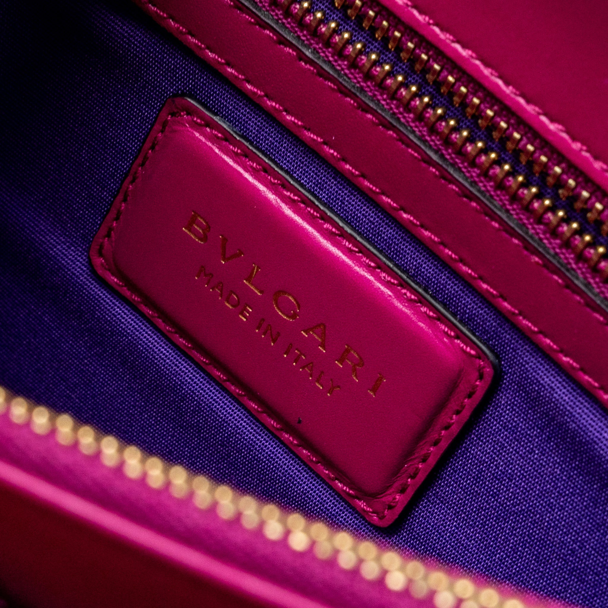 BVLGARI SERPENTI FOREVER FLAP BAG CALFSKIN DARK PINK GHW