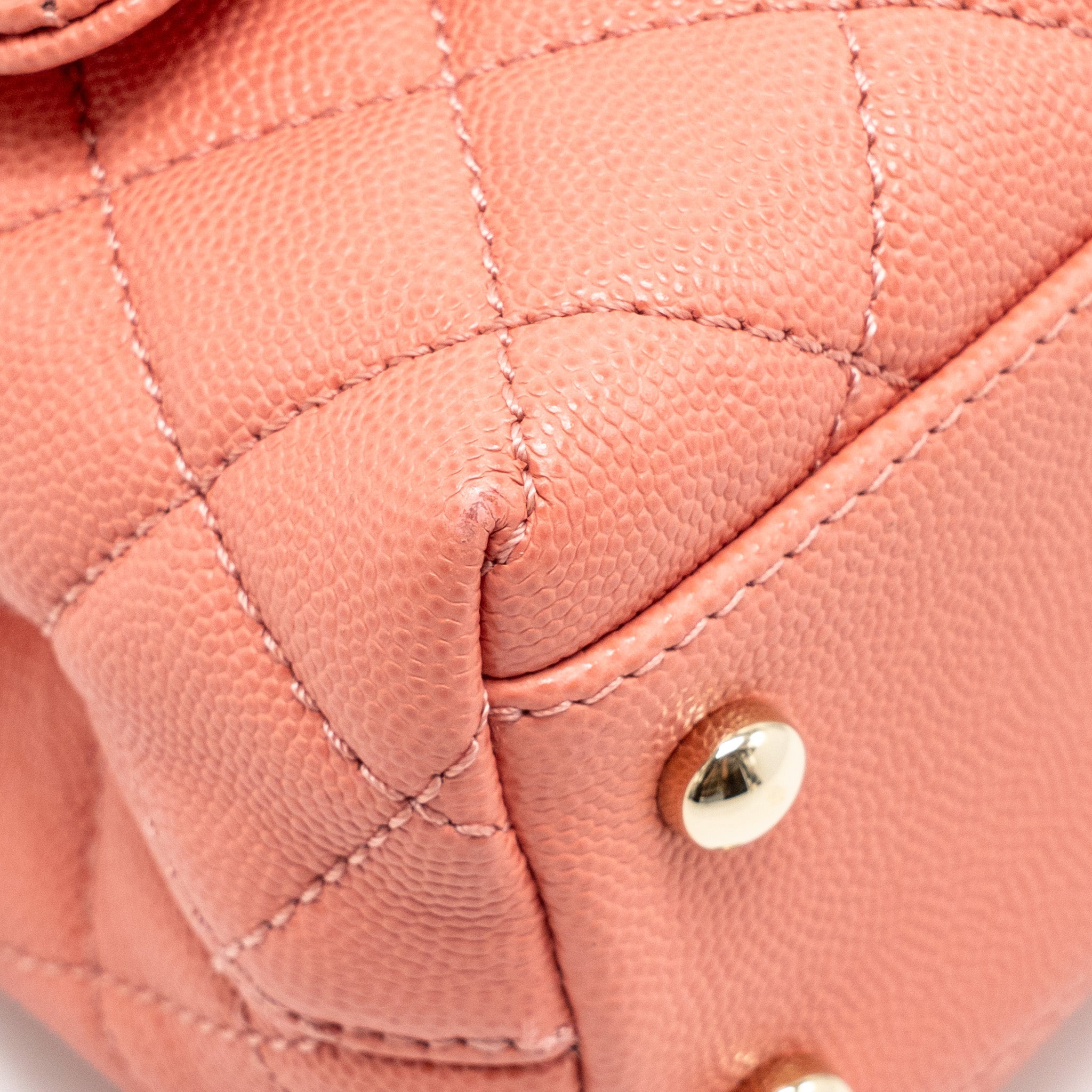 CHANEL SMALL COCO HANDLE CAVIAR PINK LGHW (MICROCHIP)