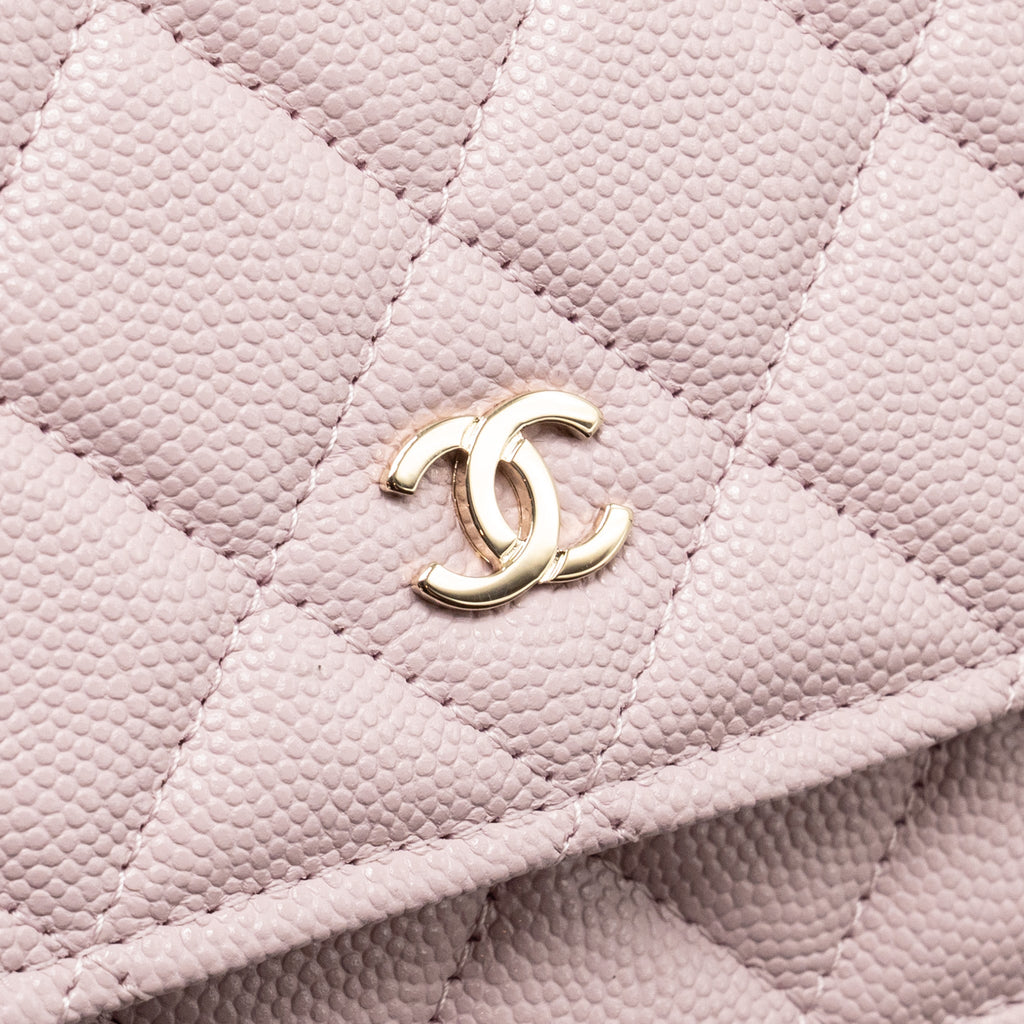CHANEL CLASSIC WALLET ON CHAIN CAVIAR PINK LGHW