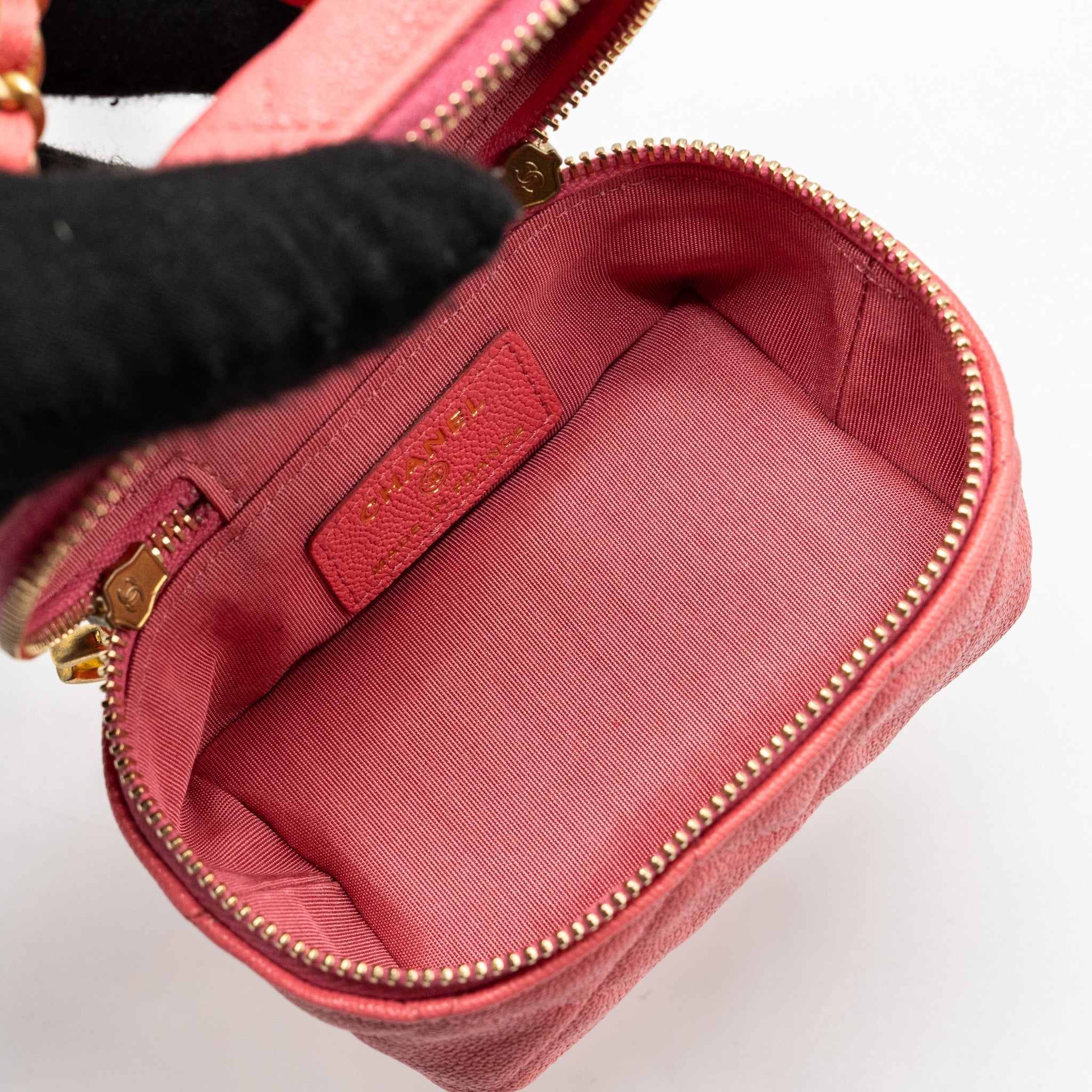 CHANEL TOP HANDLE MINI VANITY BAG CAVIAR PINK GHW