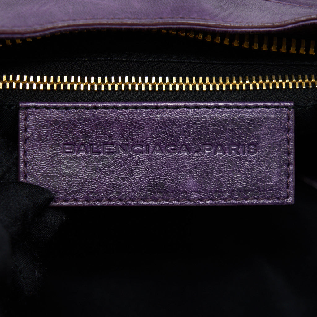 BALENCIAGA GIANT CITY BAG PURPLE GHW