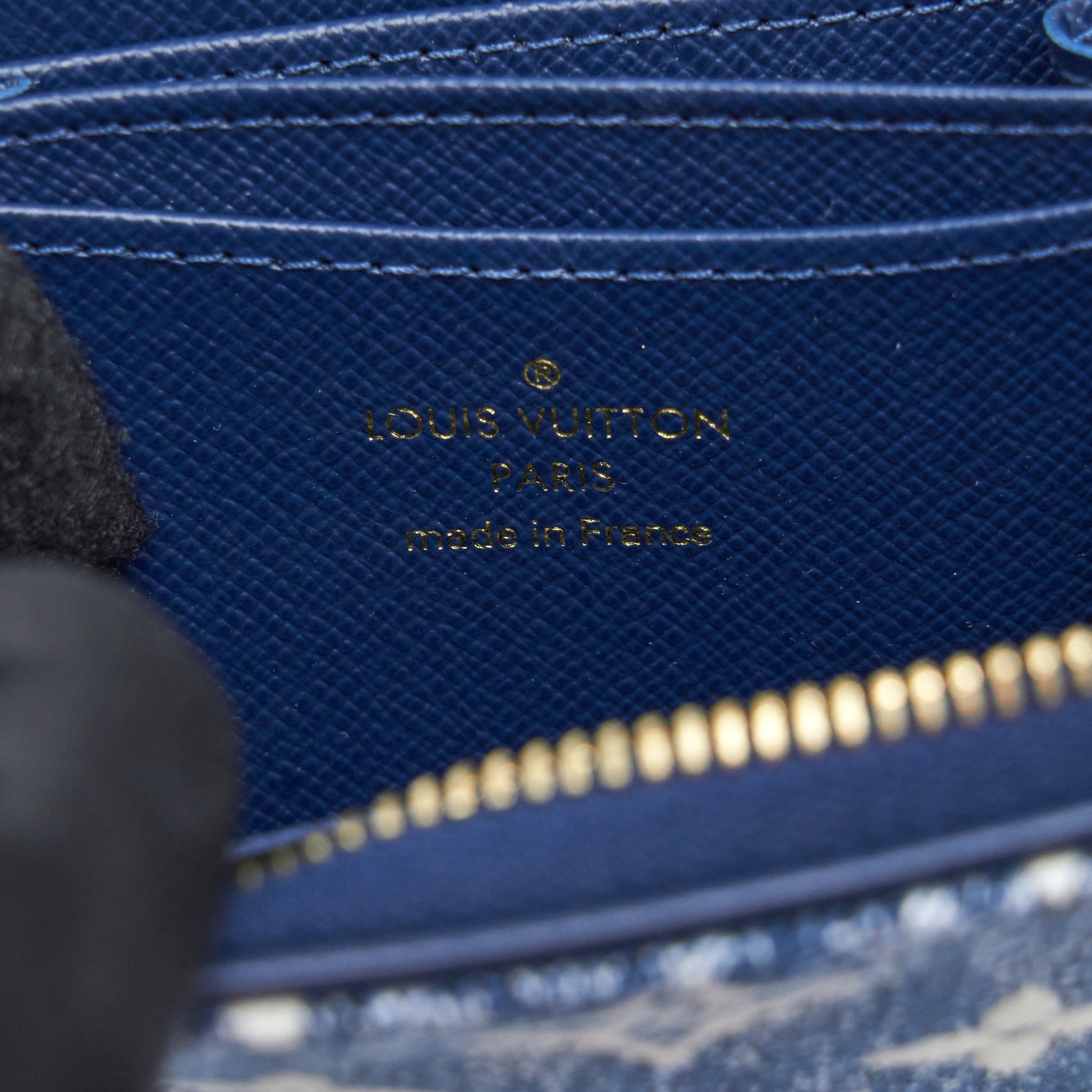 LOUIS VUITTON ZIPPY COIN PURSE MONOGRAM JACQUARD DENIM BLUE GHW