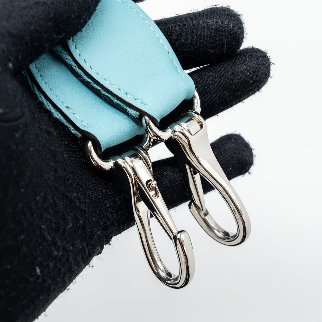 HERMES OXER SHOULDER BAG SWIFT / CLEMENCE BLUE ATOLL SHW