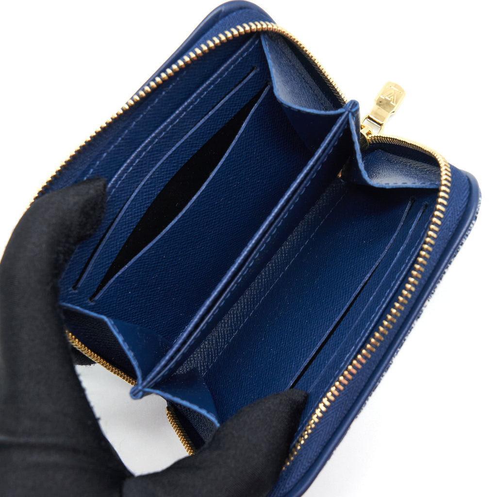 LOUIS VUITTON ZIPPY COIN PURSE MONOGRAM JACQUARD DENIM BLUE GHW