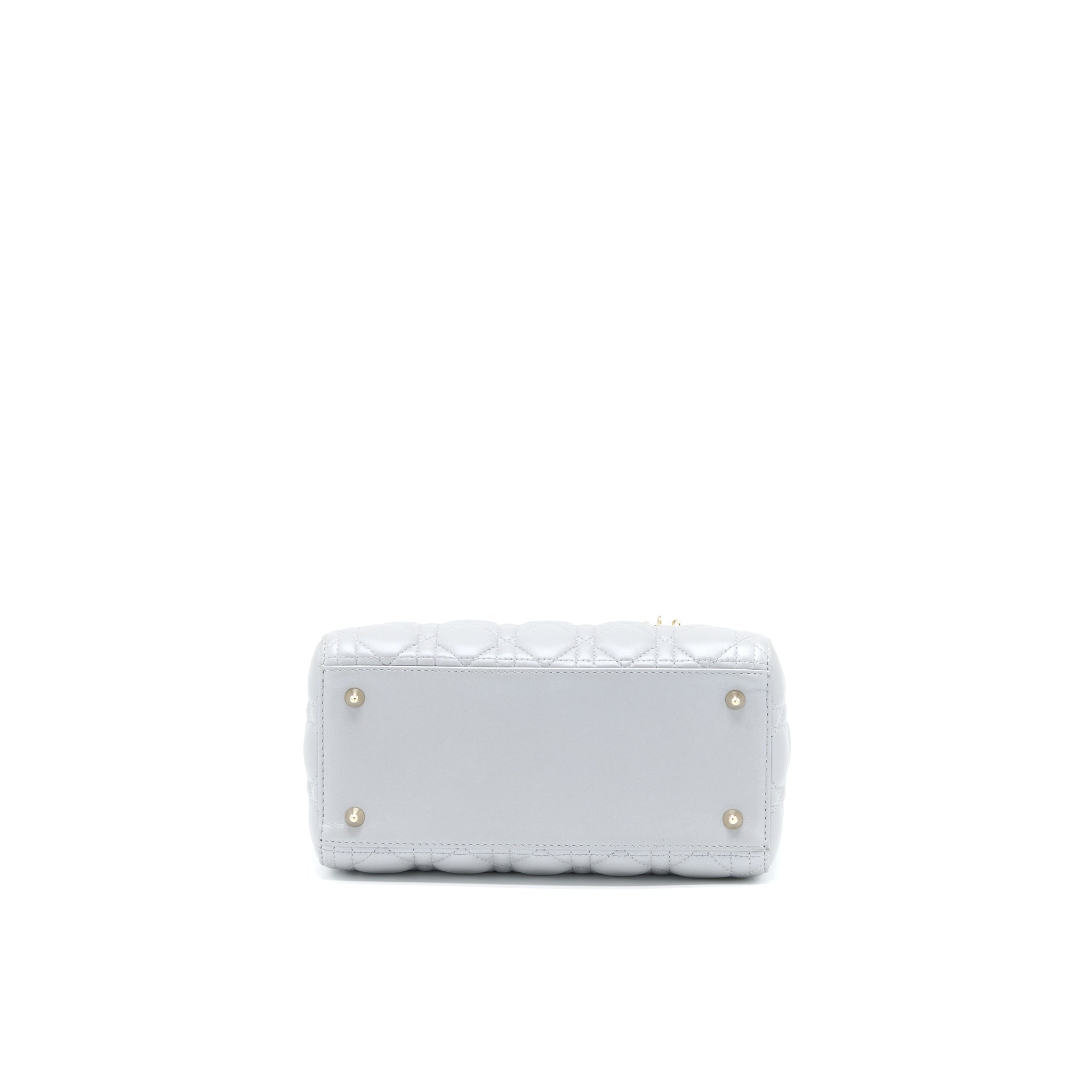 DIOR MEDIUM LADY DIOR LAMBSKIN GREY LGHW