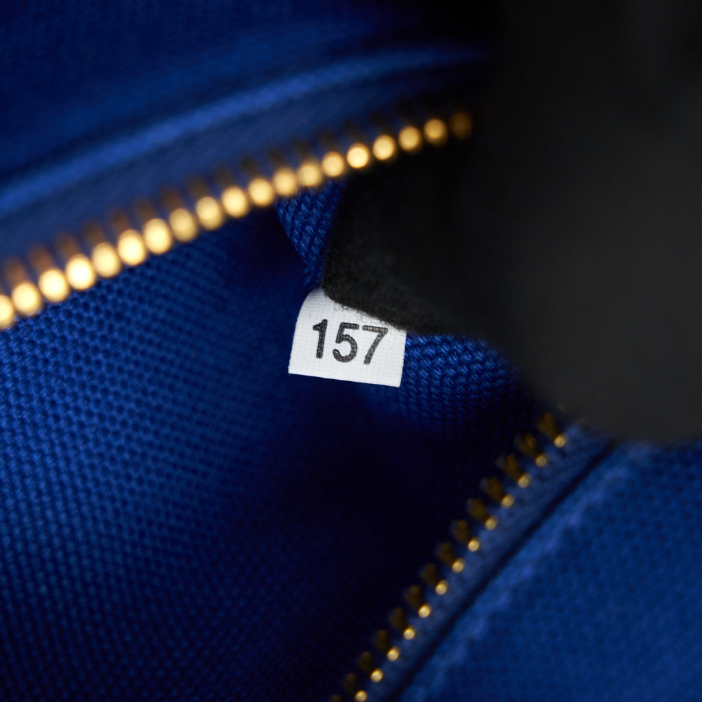 PRADA CANVAS SHOPPING TOTE BAG BLUE