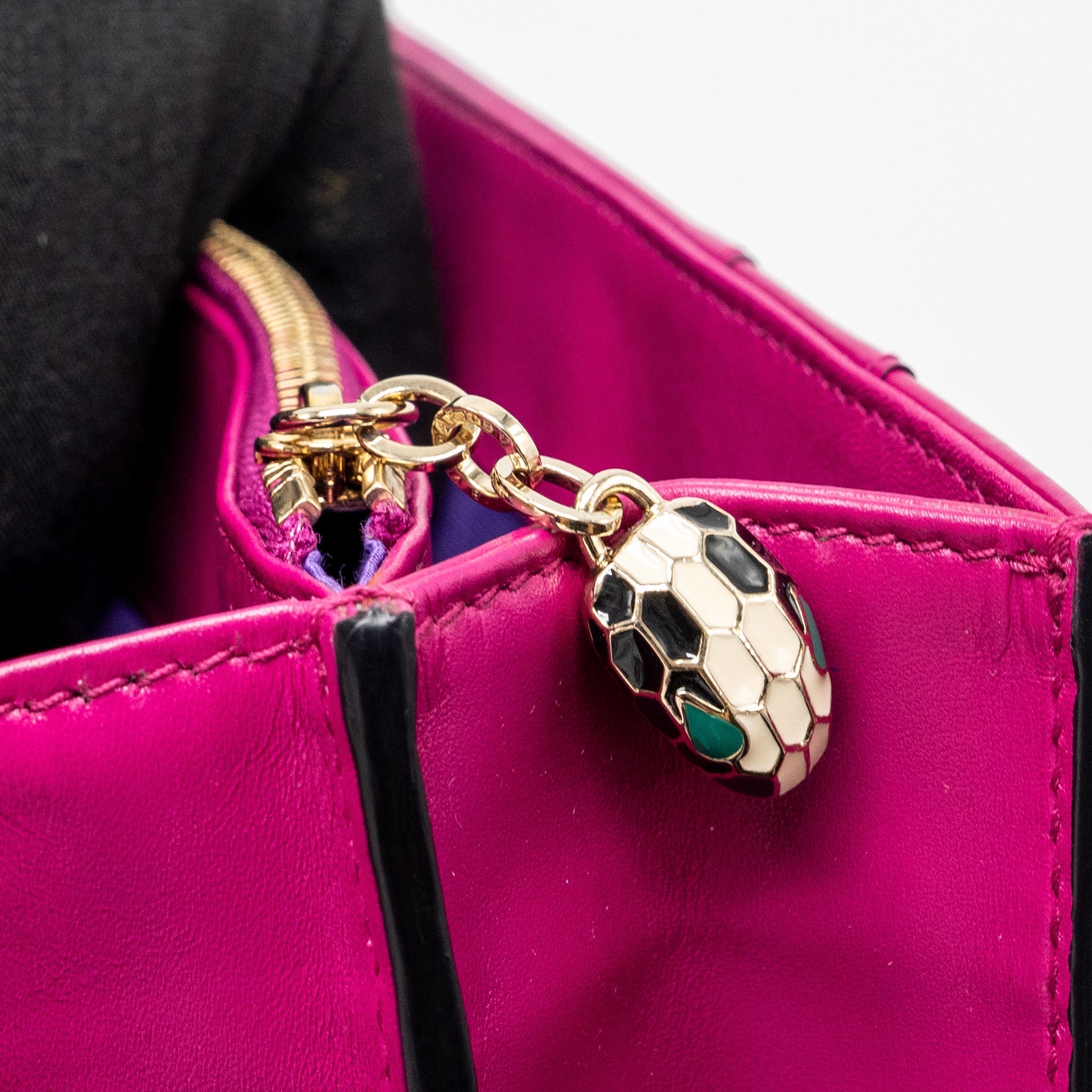 BVLGARI SERPENTI FOREVER FLAP BAG CALFSKIN DARK PINK GHW
