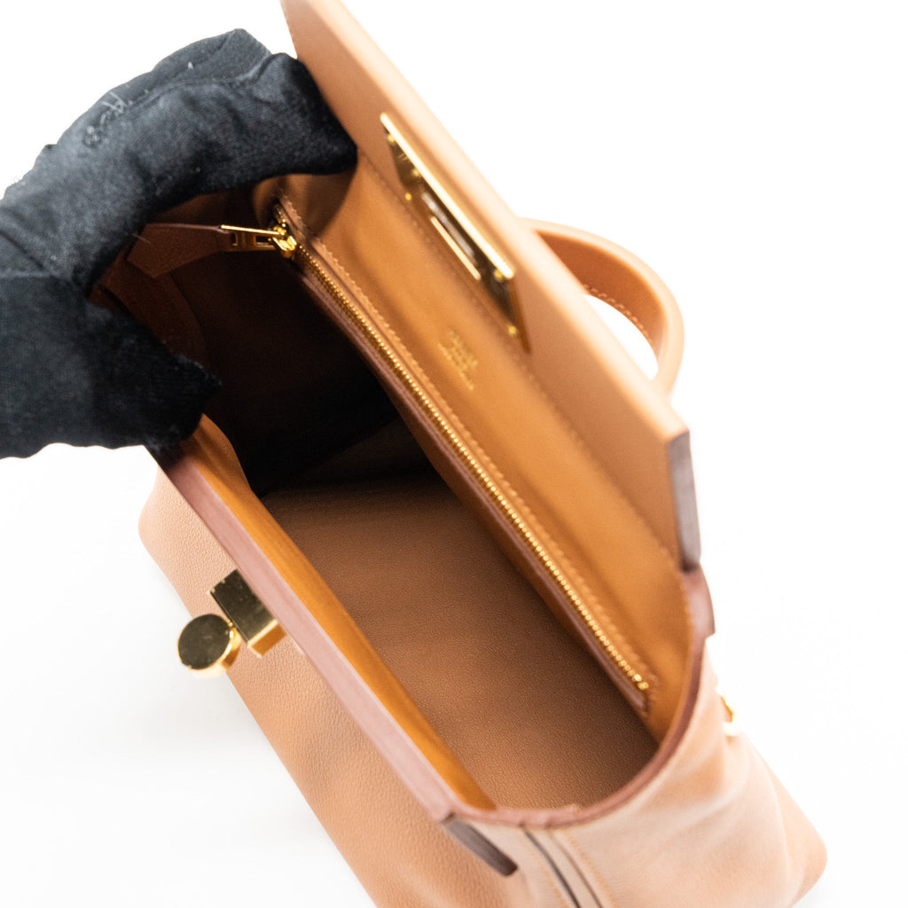 HERMES MINI 24/24 2424-21 BAG EVERCOLOR / SWIFT GOLD GHW