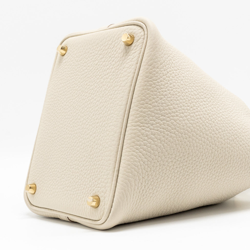 HERMES PICOTIN 18 TOUCH LOCK BAG CLEMENCE / OSTRICH BETON GHW