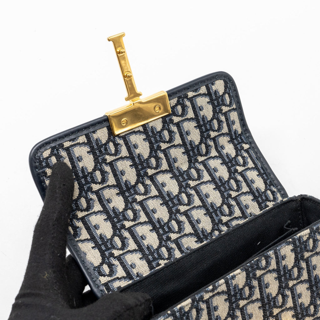 DIOR 30 MONTAIGNE BOX BLUE OBLIQUE JACQUARD GHW