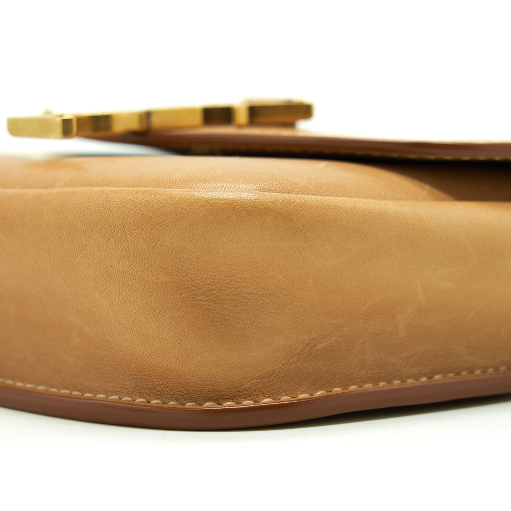 SAINT LAURENT/YSL VINTAGE KAIA BAG CALFSKIN TAN GHW