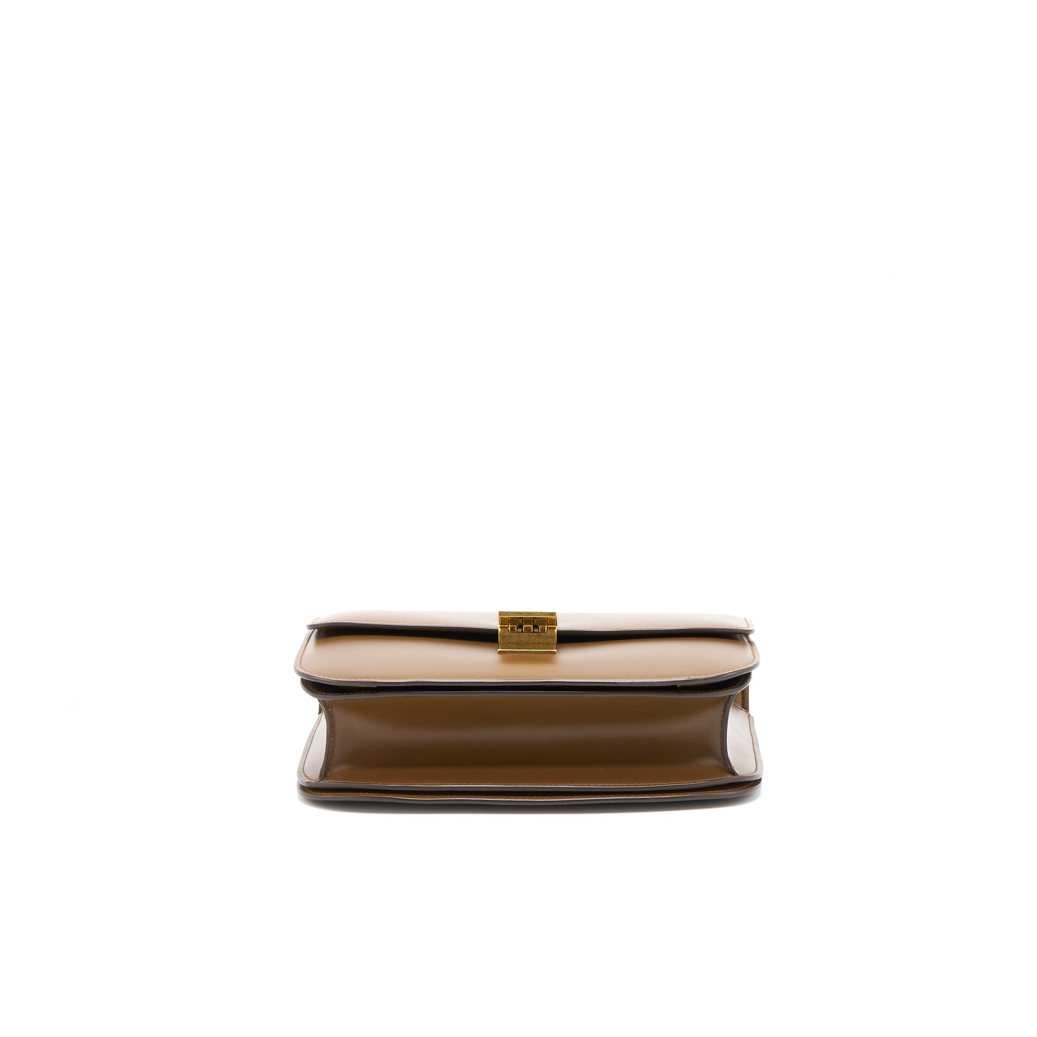 CELINE MEDIUM CLASSIC BOX BAG CALFSKIN CARAMEL BRUSHED GHW