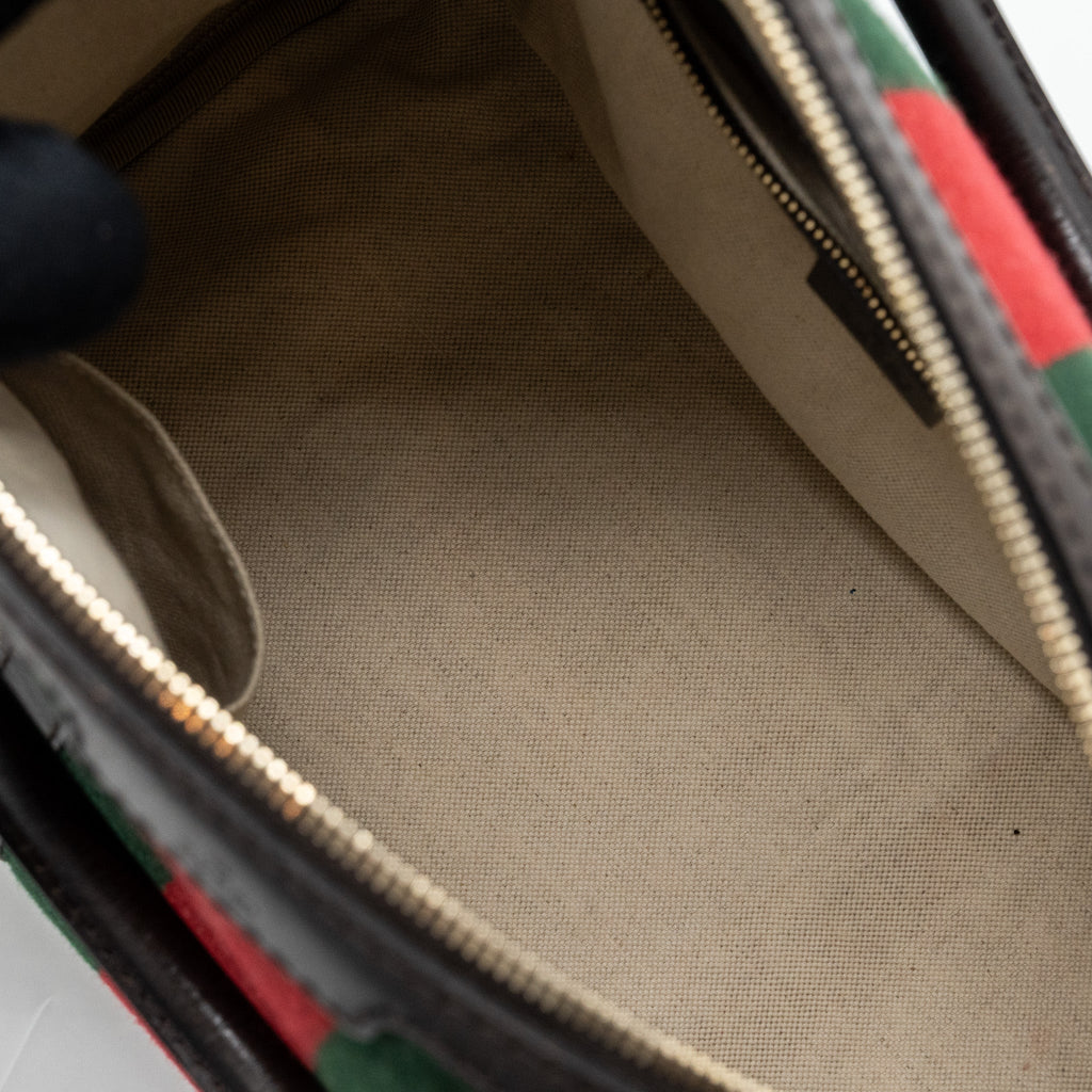 GUCCI BOSTON BAG GG SUPREME CANVAS BROWN LGHW
